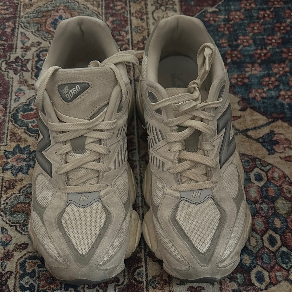New Balance Off-White and Gray Athletic Shoes